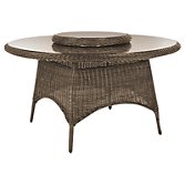 Kettler Round 6 Seater Outdoor Dining Table, Rattan, width 144cm