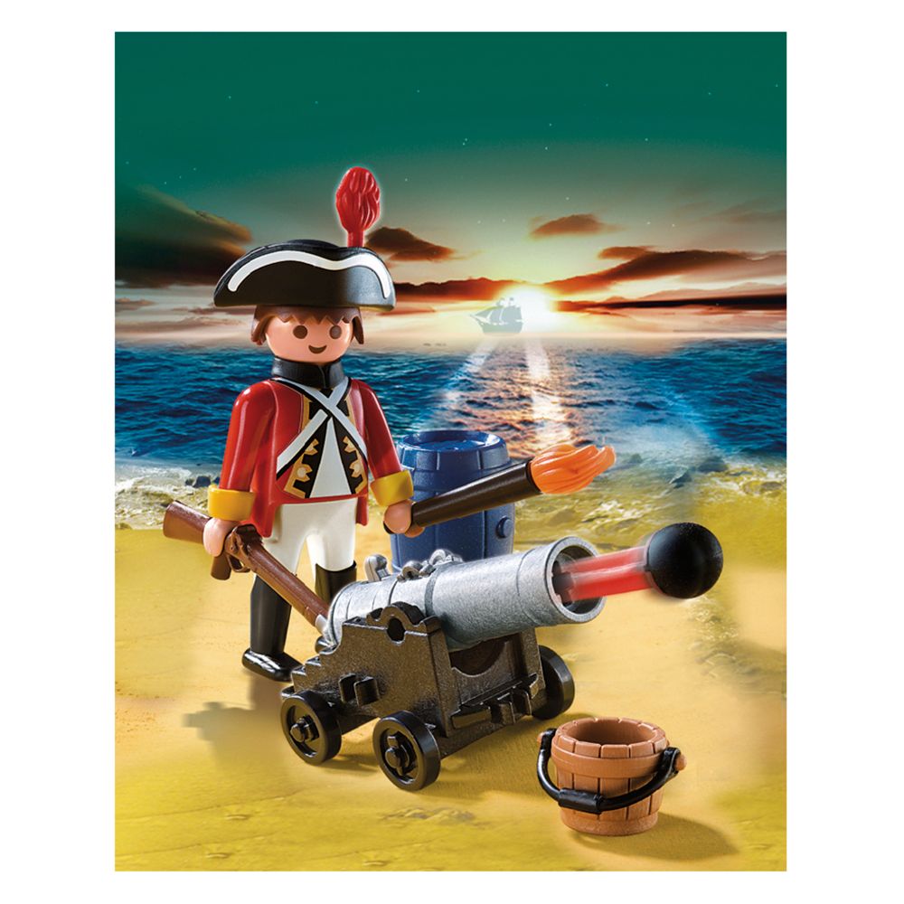 Playmobil Pirates Redcoat Guard With Cannon