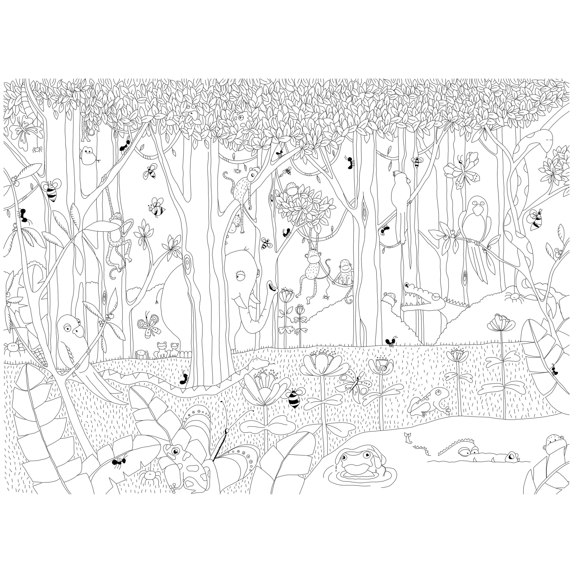 Mr Perswall Jungle Dudes Wall Mural, Black / White at John Lewis
