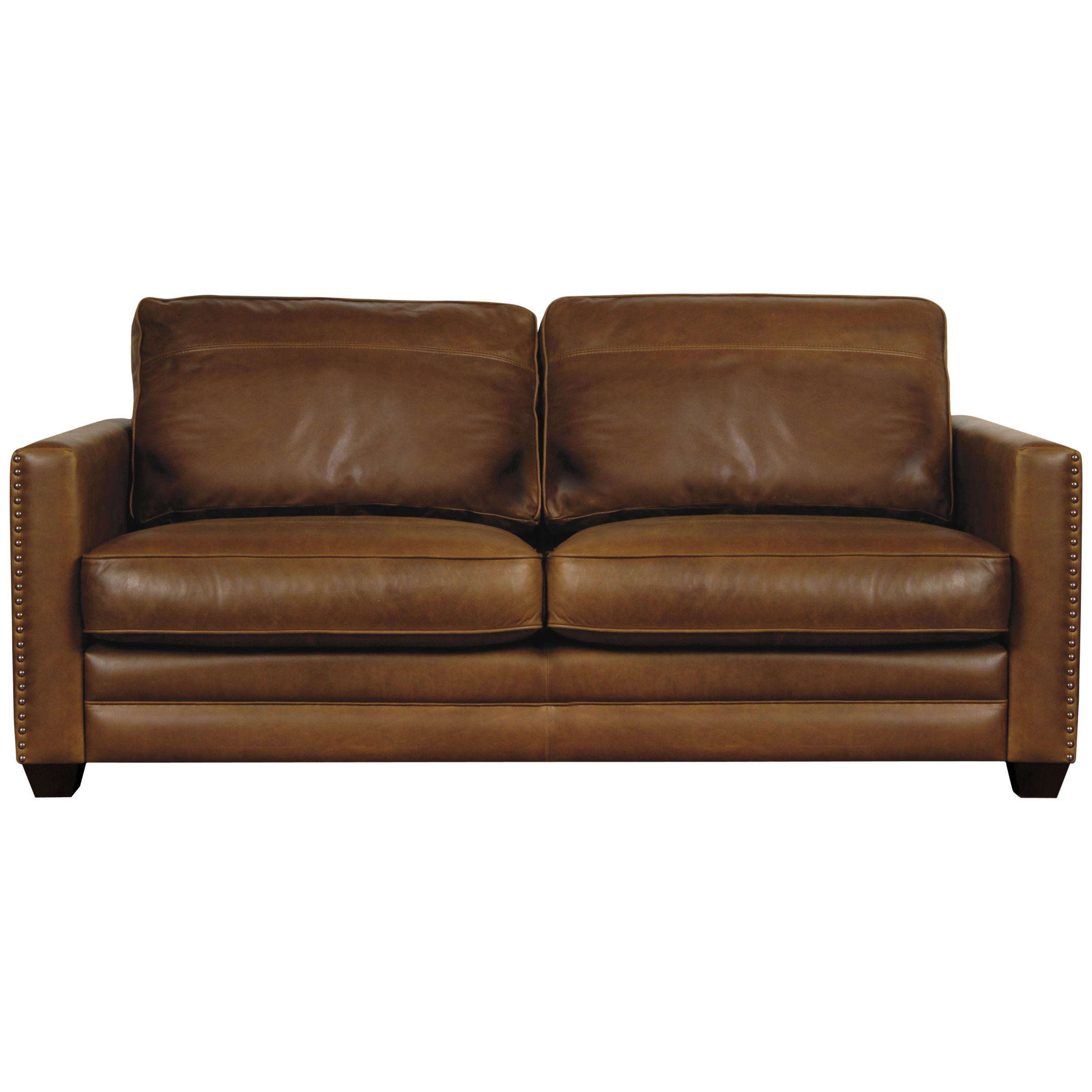 John Lewis Hudson Large Leather Sofa, Dark Leg at John Lewis