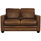 John Lewis Hudson Small Leather Sofa, Dark Leg, width 146cm