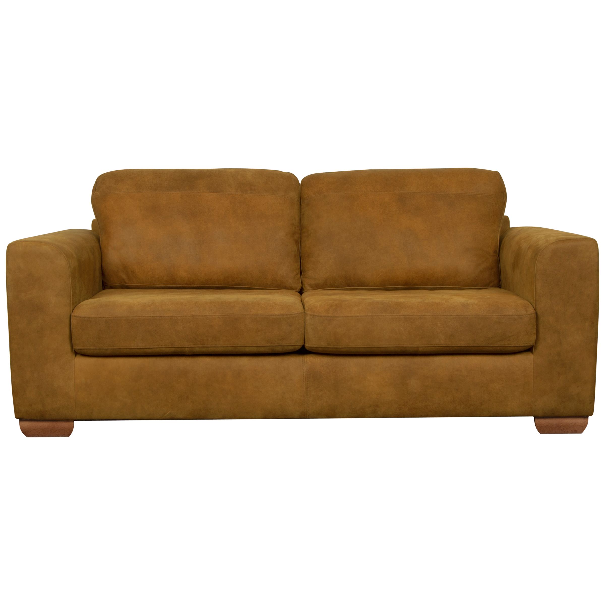 John Lewis Felix Large Leather Sofabed, Masai Hide/Light Leg at John Lewis