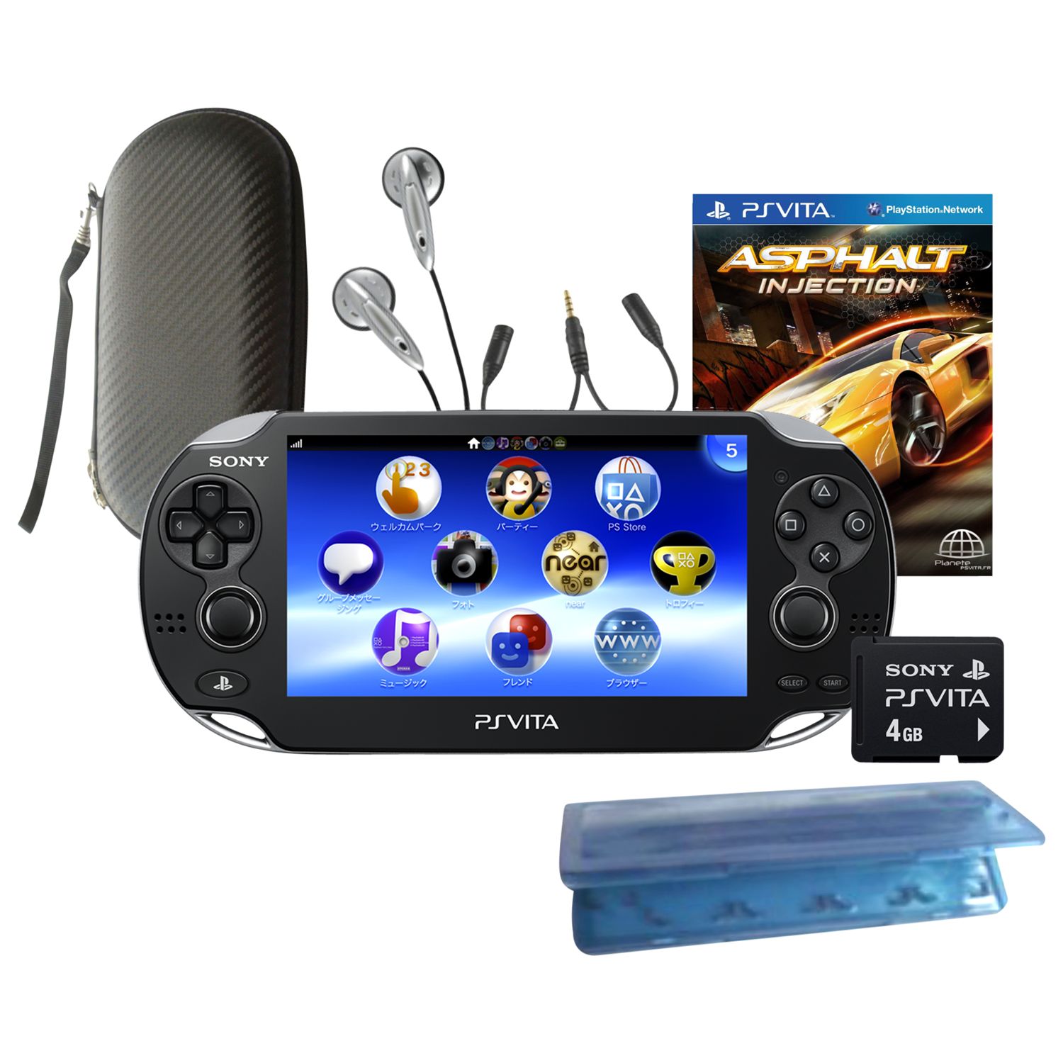 Sony PlayStation Vita, Wi-Fi & 3G with Asphalt Injection, 4GB Memory Card and Accessory Pack