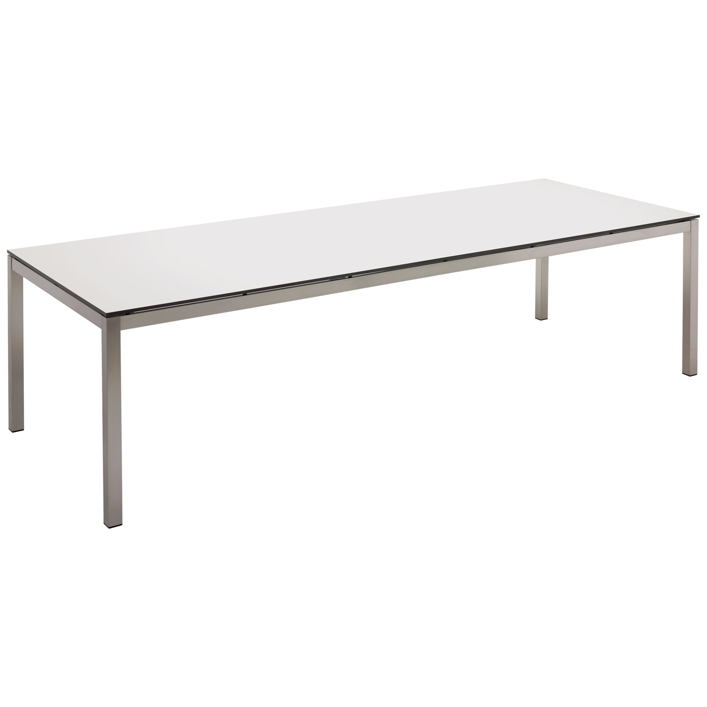 Gloster Kore Rectangular 10 Seater Outdoor Dining Table, White HPL, width 280cm