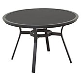 Gloster Roma Round 4 Seater Outdoor Dining Table, Black HPL / Crystal White, width 120cm