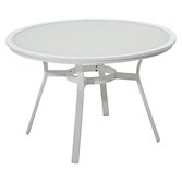 Gloster Roma Round 4 Seater Outdoor Dining Table, White HPL / Crystal White, width 120cm