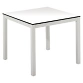 Gloster Roma Square 4 Seater Outdoor Dining Table, White Glass / Crystal White, width 87cm
