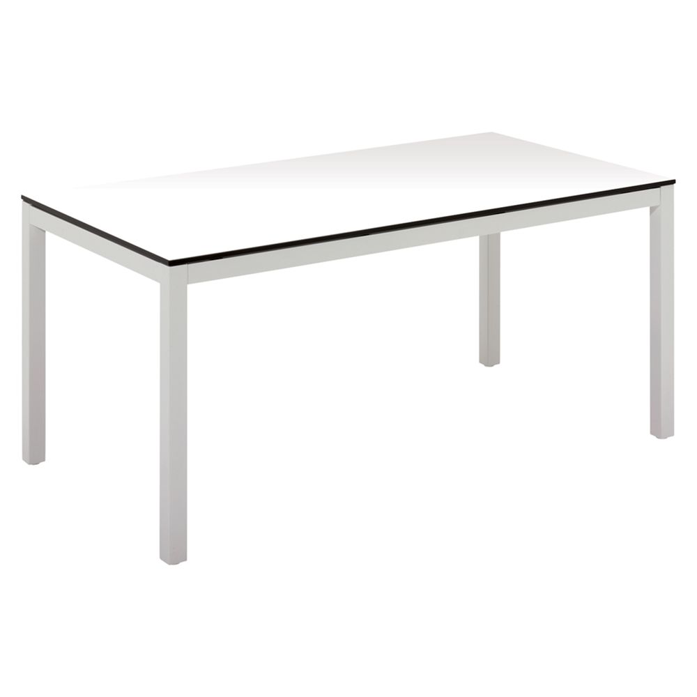 Gloster Roma Rectangular 6 Seater Outdoor Dining Table, White HPL / Crystal White, width 160cm