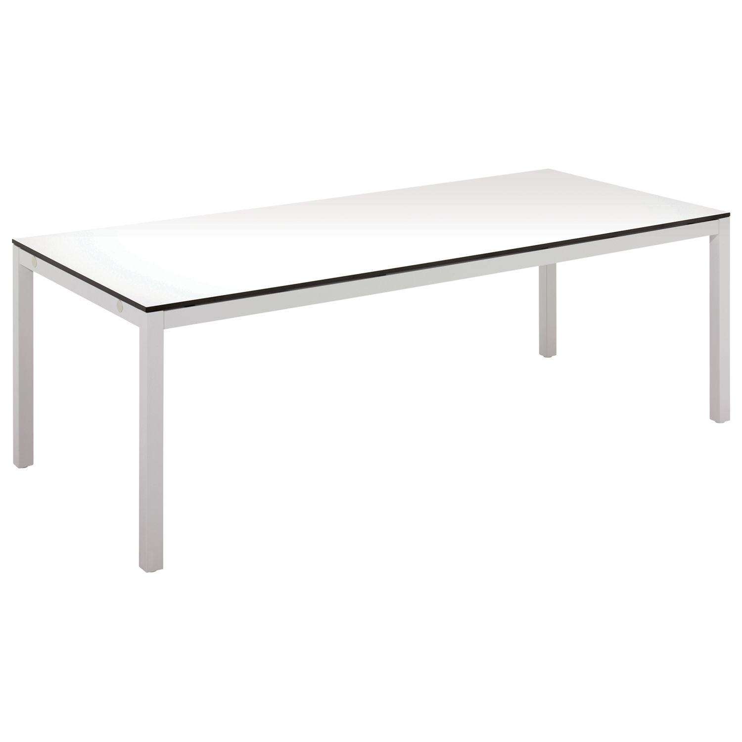 Gloster Roma Rectangular 8 Seater Outdoor Dining Table, Glass / Crystal White, width 220cm