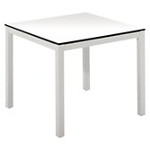 Gloster Riva Square 4 Seater Outdoor Dining Table, White HPL / Crystal White, width 87cm
