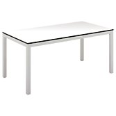 Gloster Riva Rectangular 6 Seater Outdoor Dining Table, White Glass, White Glass / Crystal White, width 160cm