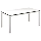 Gloster Riva Rectangular 6 Seater Outdoor Dining Table, White HPL / Crystal White, width 160cm