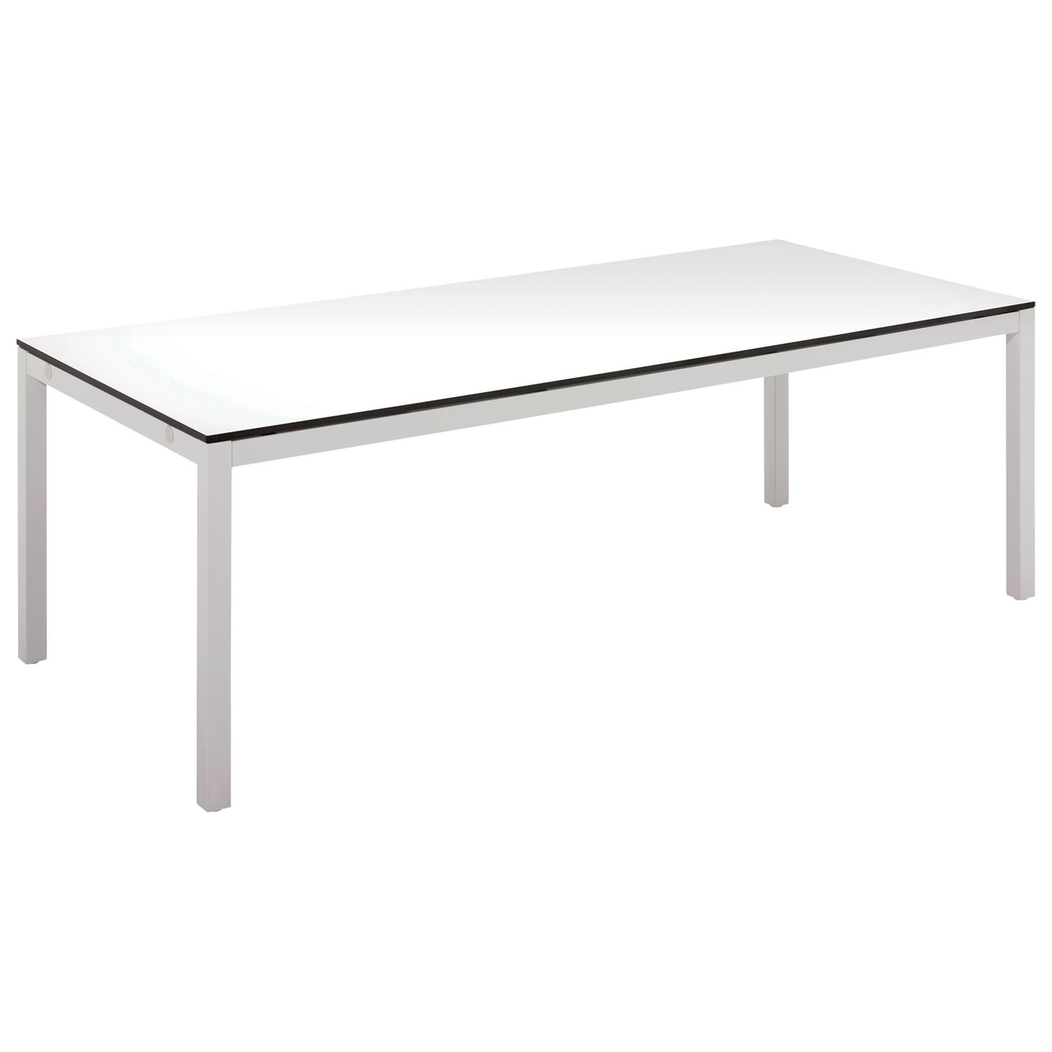 Gloster Riva Rectangular 8 Seater Outdoor Dining Table, White HPL / Crystal White, width 220cm