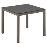 Gloster Riva Square 4 Seater Outdoor Dining Table, Black HPL / Russet, width 87cm
