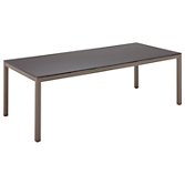 Gloster Riva Rectangular 8 Seater Outdoor Dining Table, Slate Glass / Russet, width 220cm