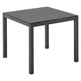 Gloster Riva Square 4 Seater Outdoor Dining Table, Slate Glass / Gunmetal, width 87cm