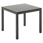 Gloster Riva Square 4 Seater Outdoor Dining Table, Black HPL / Gunmetal, width 87cm