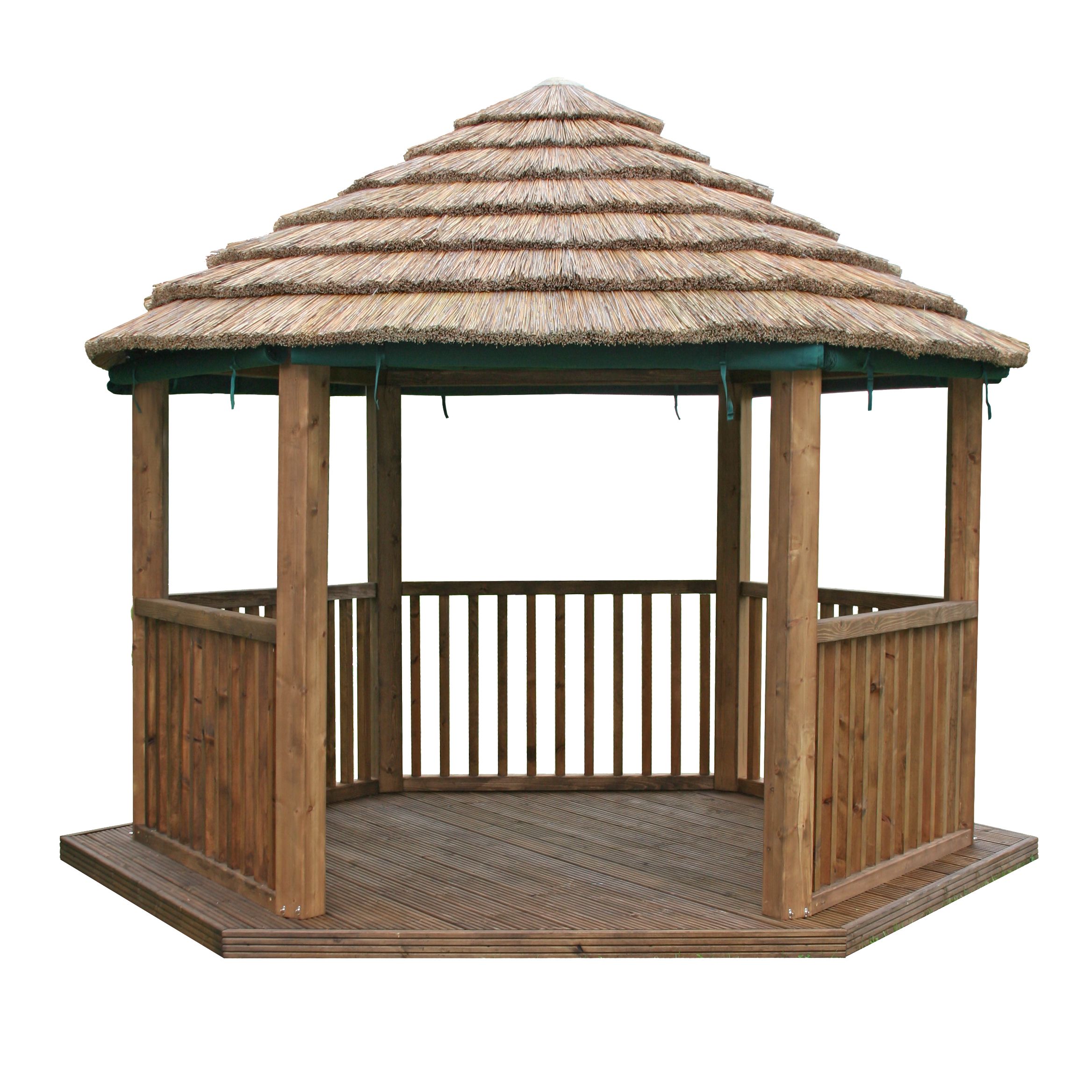 John Lewis Hexagonal Gazebo, Thatch, Dia. 3.2m at John Lewis