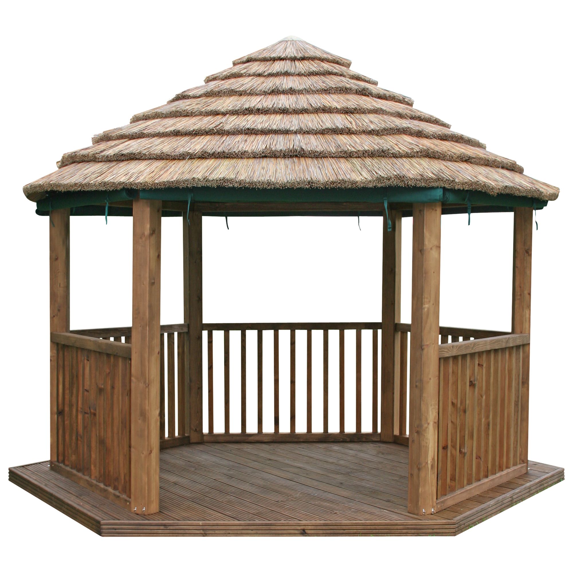 John Lewis Hexagonal Gazebo, Thatch, Dia. 4.2m at John Lewis