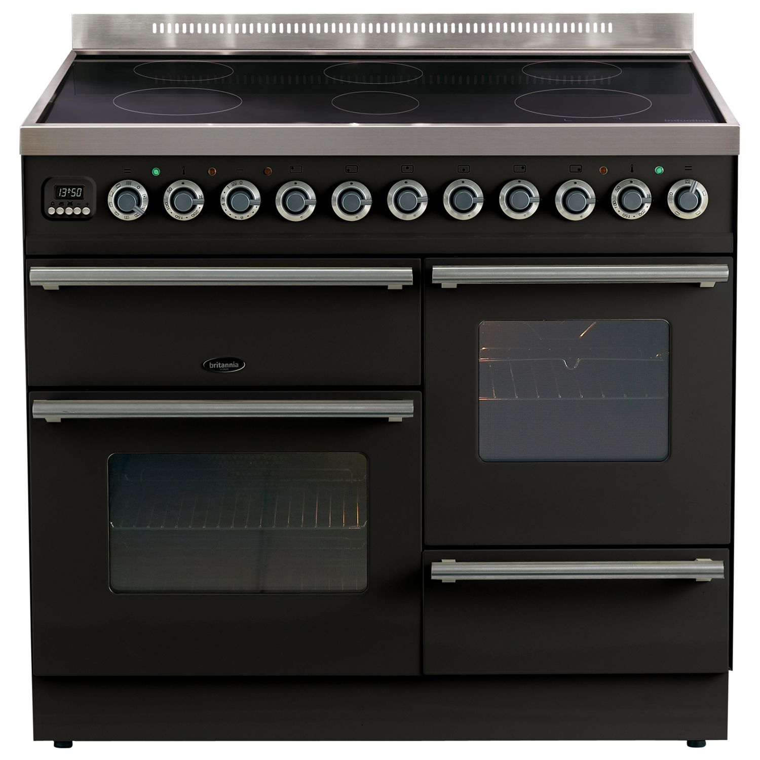 Britannia SI-INE10XG-SLX-K Sigma Induction Range Cooker, Gloss Black at John Lewis