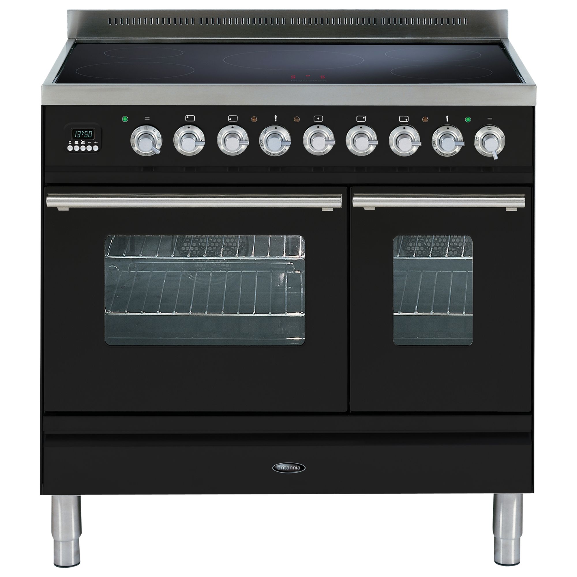Britannia SI-INE9T-SLX-K Sigma Induction Range Cooker, Gloss Black at John Lewis