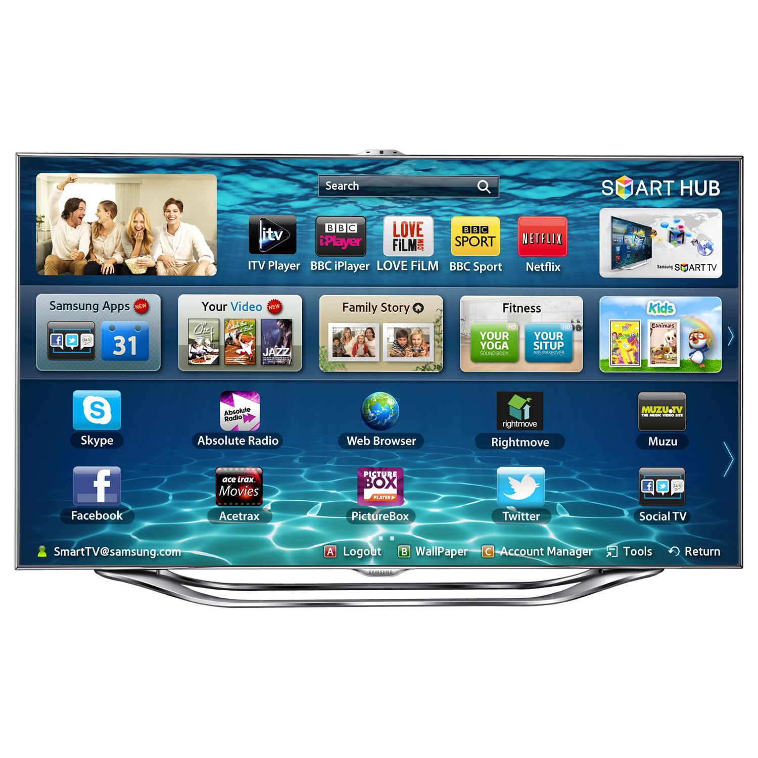Samsung UE40ES8000 LED HD 1080p 3D Smart TV, 40" with Freeview/Freesat HD and Voice/Motion Control at John Lewis