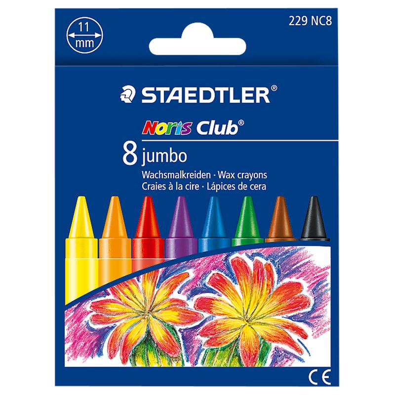 Staedtler Club Jumbo Wax Crayons, Pack of 8