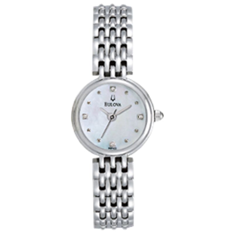 Bulova 96P122 Women's Essentials Diamond Dial Bracelet Watch, Silver at John Lewis