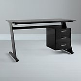 John Lewis Zane Desk, Black, width 140cm