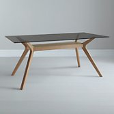 John Lewis Akemi Rectangular 6 Seater Dining Table, Glass, width 180cm