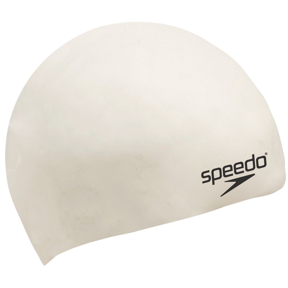 Speedo Plain Moulded Silicone Swimming Cap, White