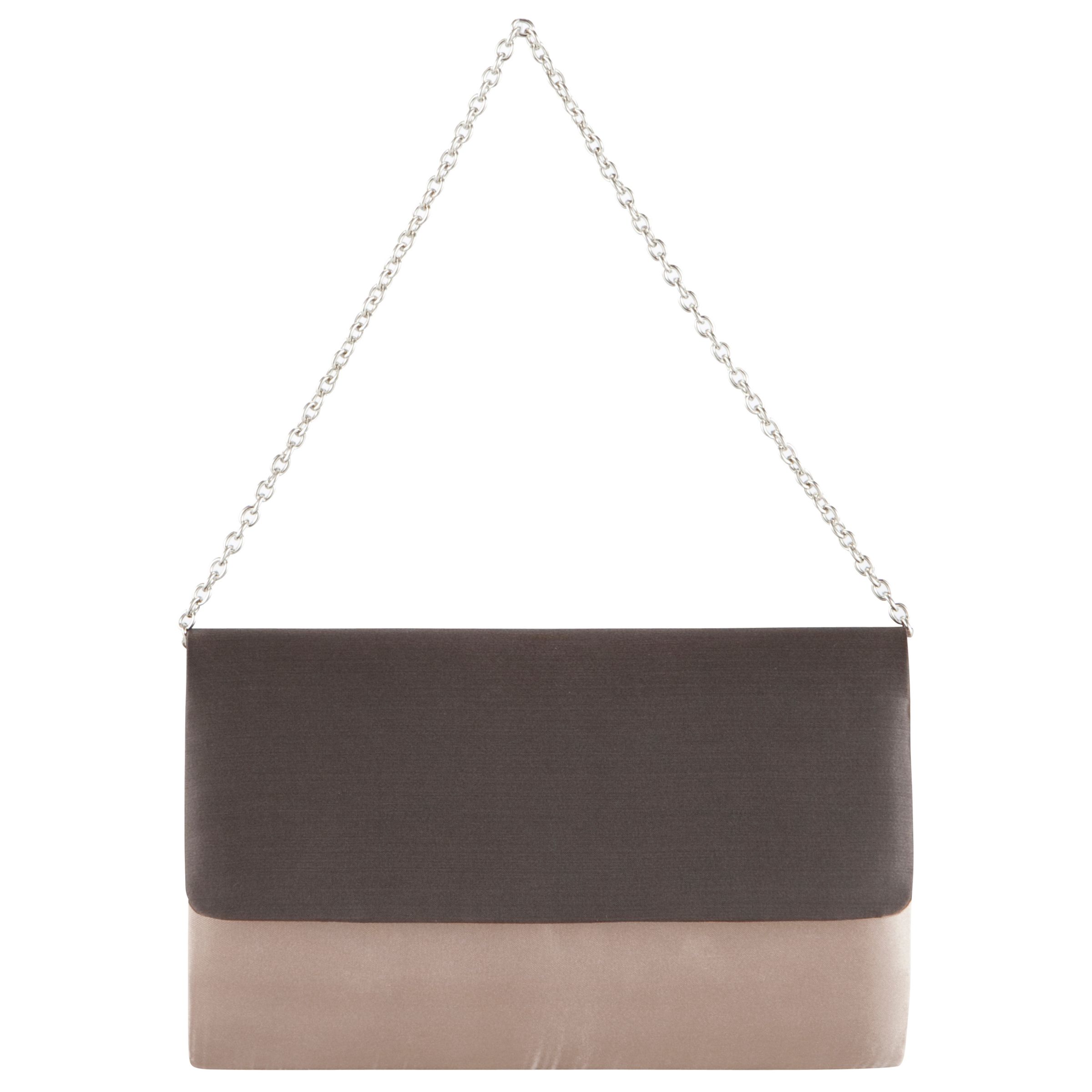 John Lewis Tone On Tone Satin Clutch Handbag, Beige