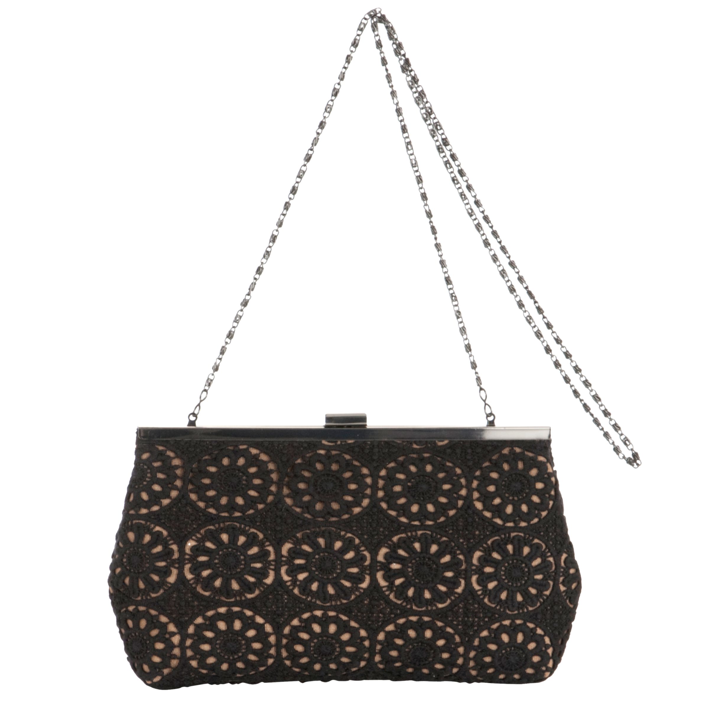 John Lewis Lace Clutch Handbag, Black