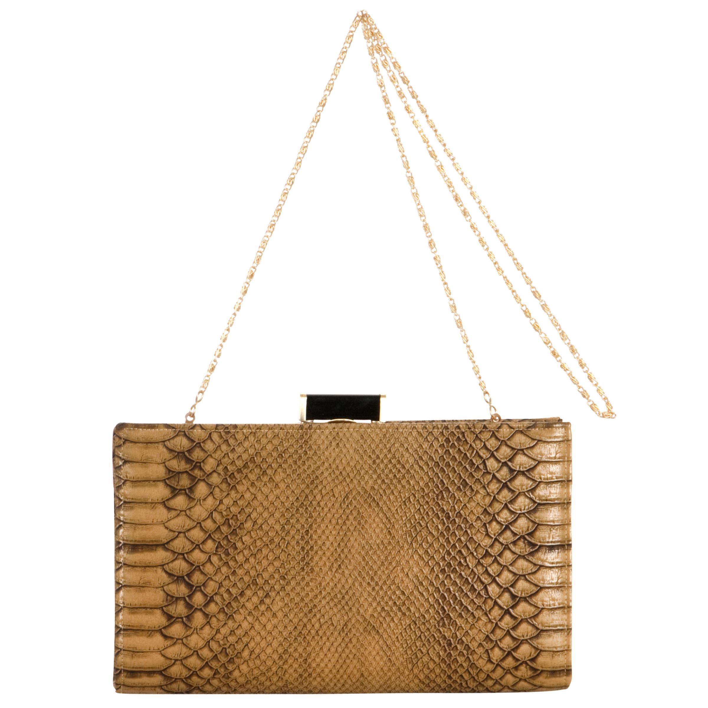 John Lewis Lizard Clutch Handbag, Yellow