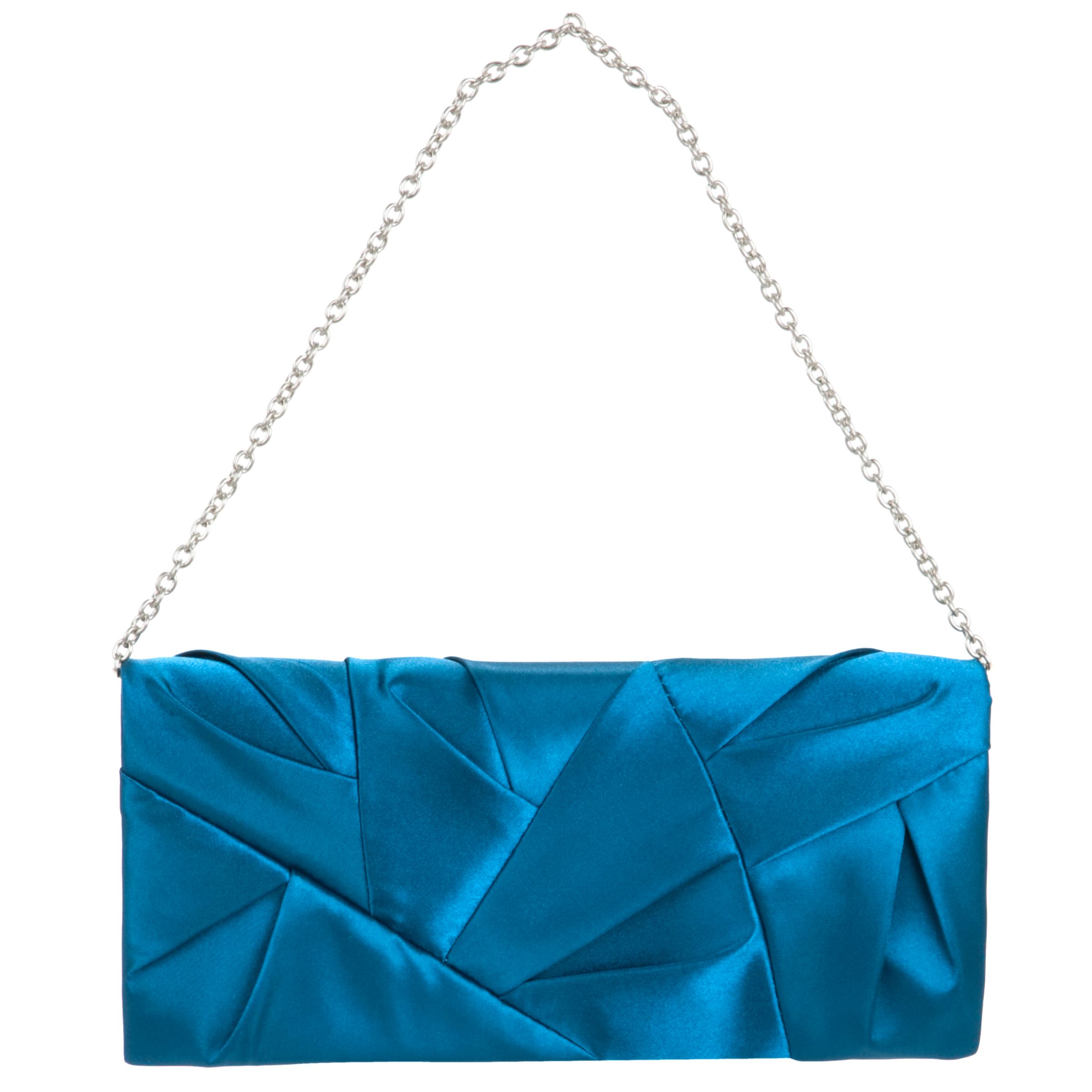 John Lewis Pleat Detail Clutch Handbag, Blue