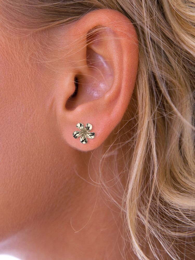 Nina Breddal 9ct Yellow Gold Flower Stud Earrings, Gold at John Lewis