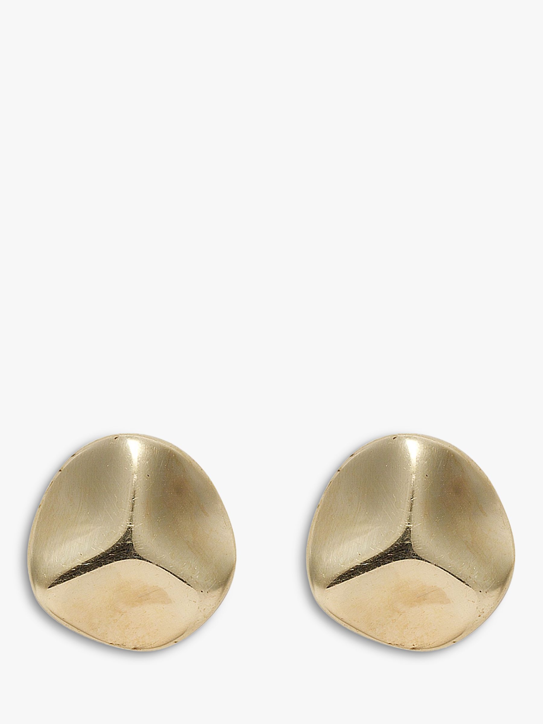 Nina Breddal 9ct Yellow Gold Wavy Round Stud Earrings, Gold at John Lewis
