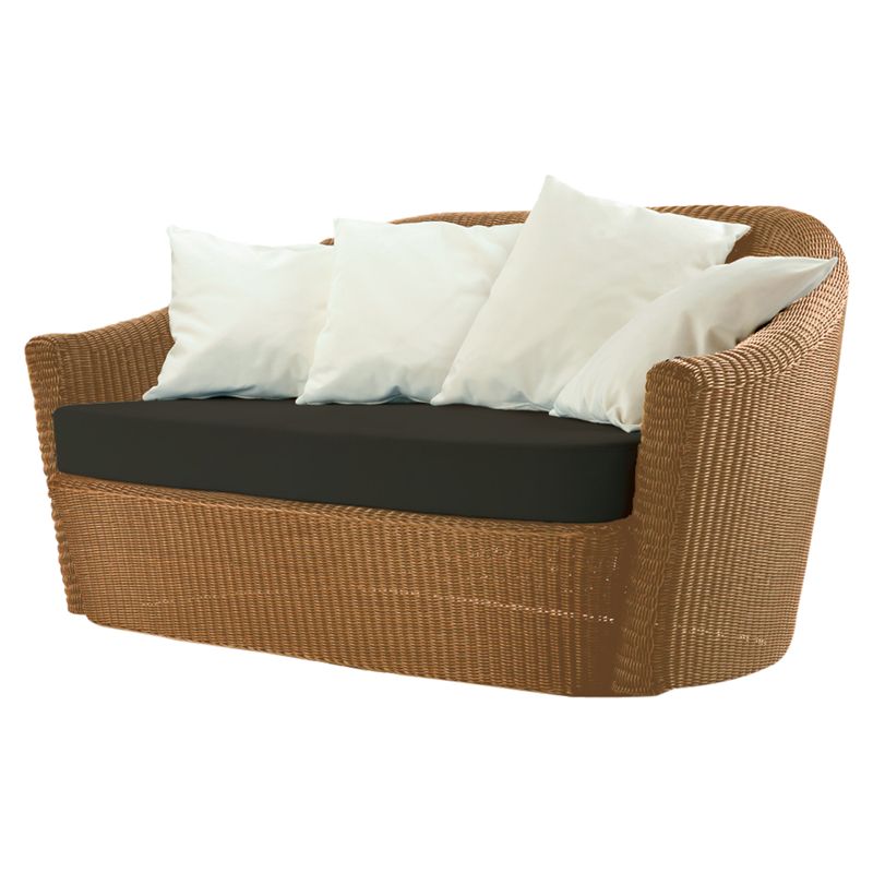 Barlow Tyrie Dune 2 Seat Outdoor Sofa, Straw / Walnut and White Sand, width 162cm