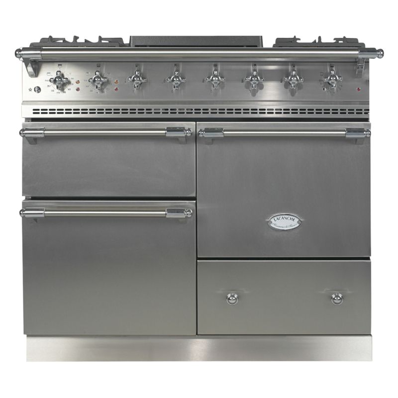 Lacanche Macon LG1053GE Dual Fuel Range Cooker, Stainless Steel / Chrome Trim at JohnLewis