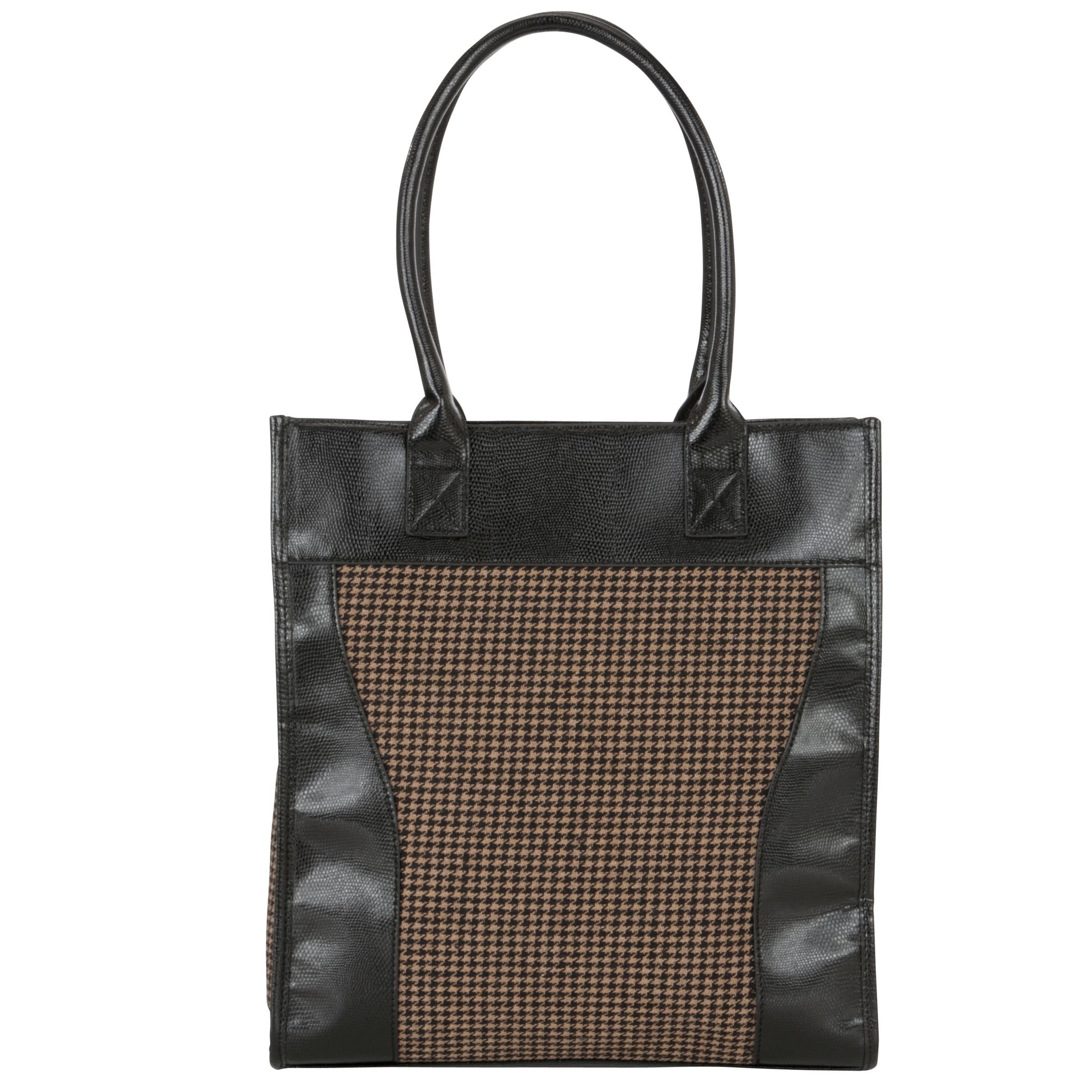 John Lewis City Dogtooth Handheld Tote Handbag, Black