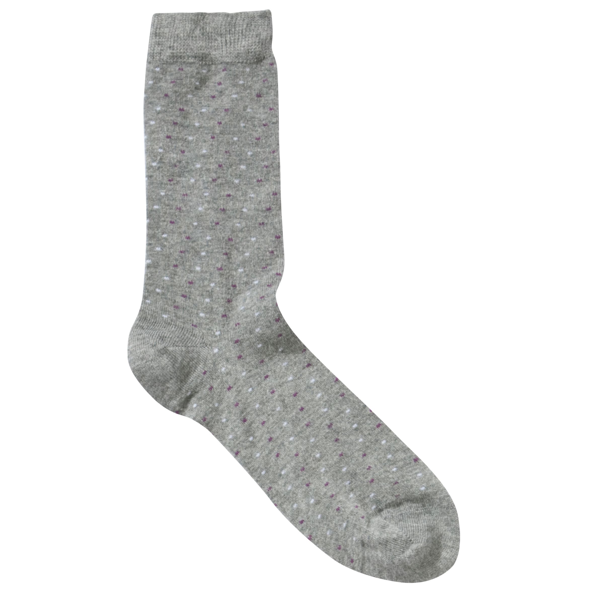 John Lewis Viscose Spotted Ankle Socks, Grey