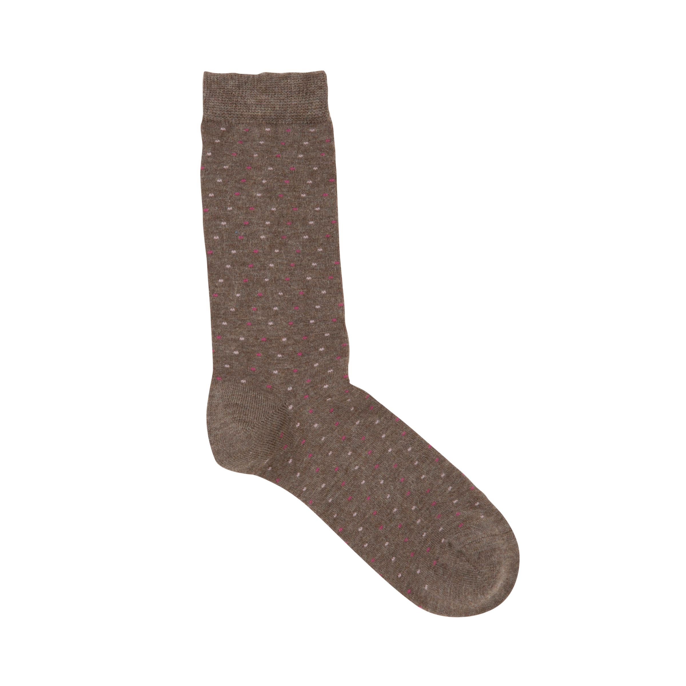John Lewis Viscose Spotted Ankle Socks, Brown
