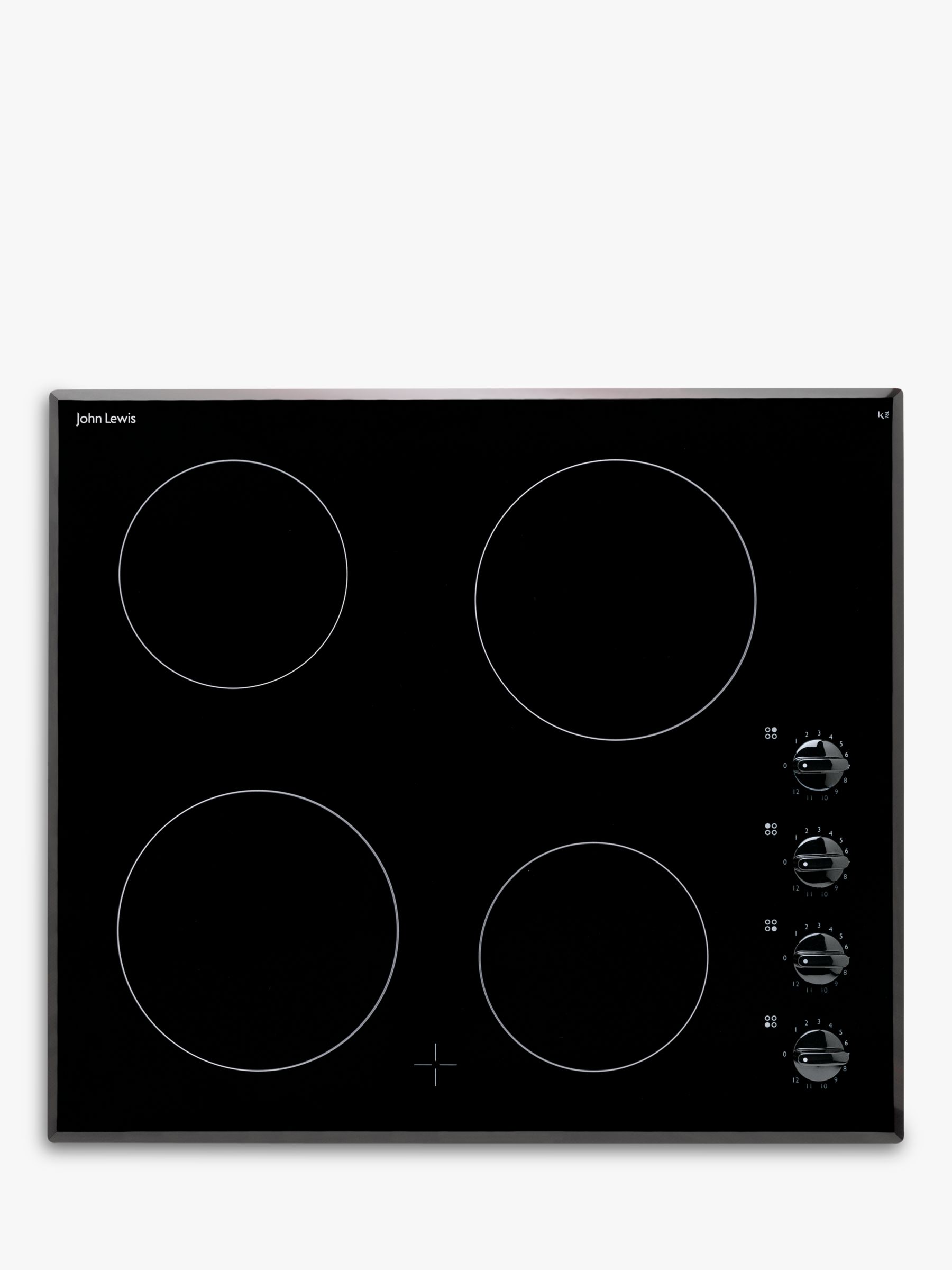 John Lewis JLBICH601 Ceramic Hob, Black at John Lewis