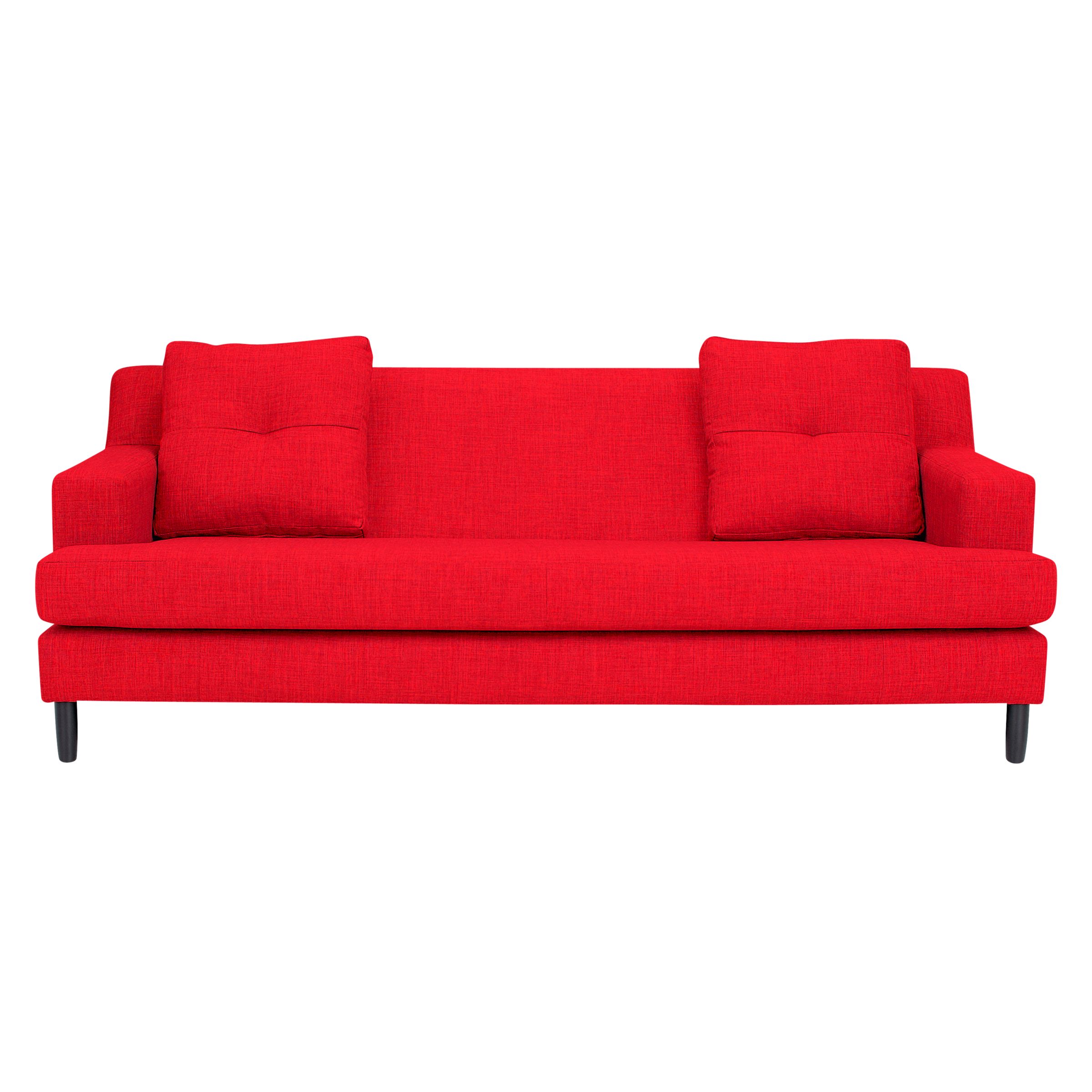 House by John Lewis Alex Large Sofa, Red / Dark Leg, width 195cm
