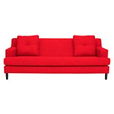 House by John Lewis Alex Large Sofa, Red / Dark Leg, width 195cm