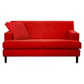 House by John Lewis Alex Petite Sofa, Red / Dark Leg, width 143cm