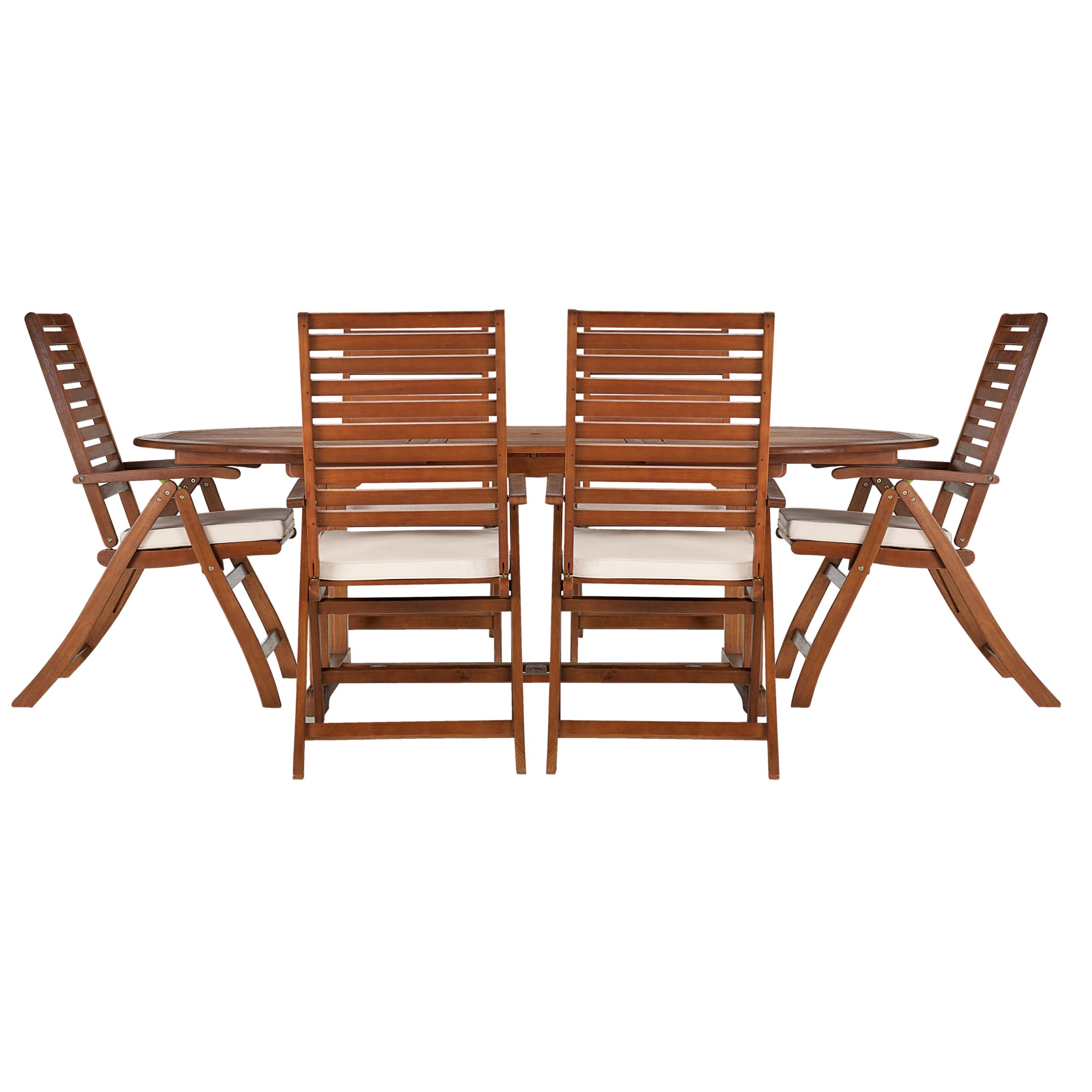 John Lewis Napoli Oval Outdoor Extending Dining Set with 6 Armchairs, FSC Wood at John Lewis