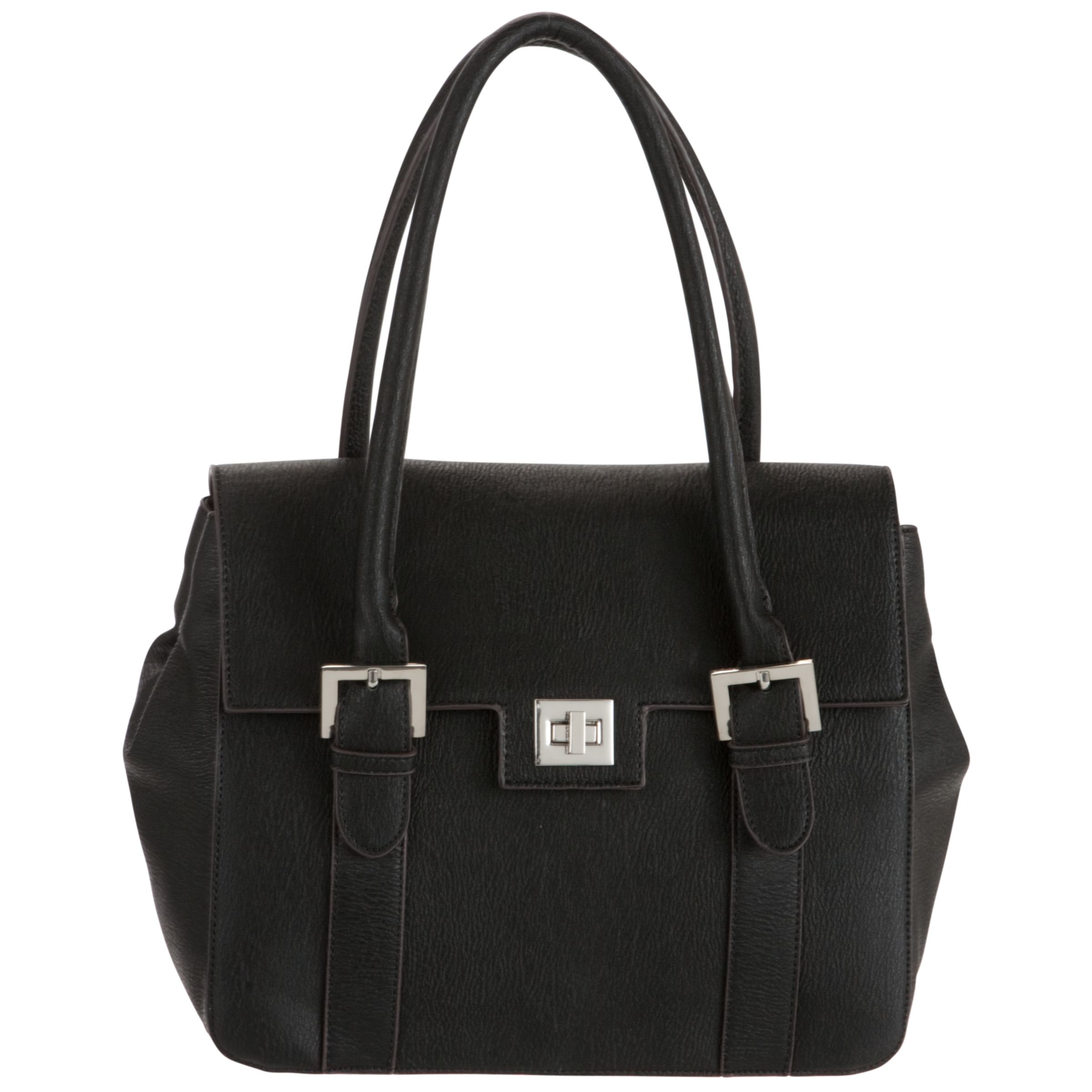 John Lewis Double Handle Grab Handbag, Black