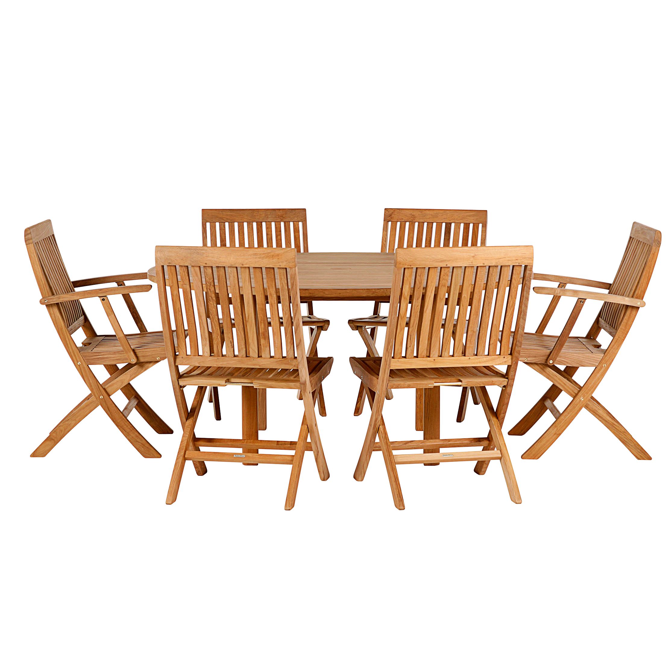 Barlow Tyrie Windsor Round Outdoor Dining Set with 6 Chairs, FSC Teak at John Lewis