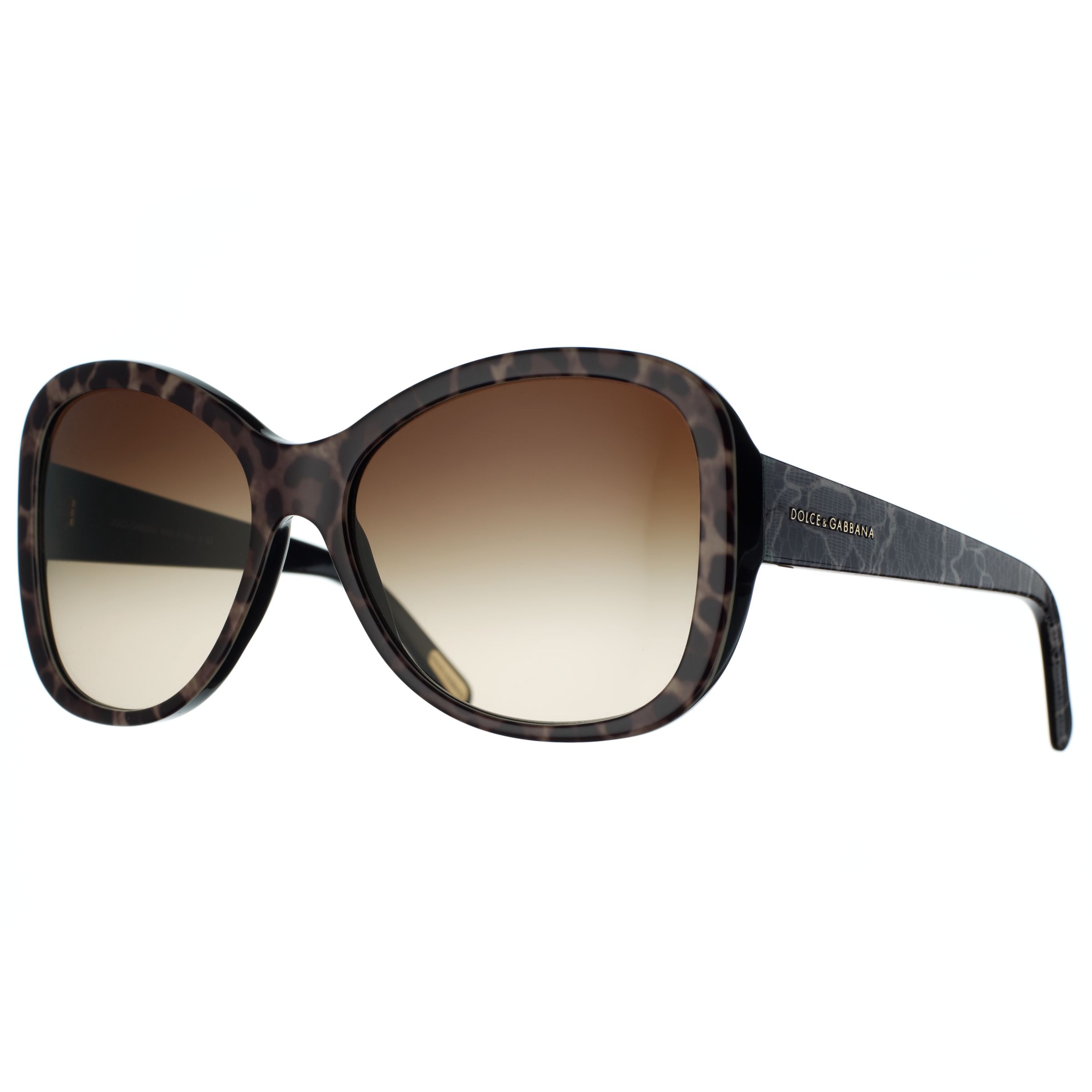 Dolce & Gabbana Animal Rectangle Sunglasses, Brown